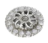 Carpe Diem Hardware 884-24C Cache with Small Round Escutcheon with Swarovski Crystals, Platinum [並行輸