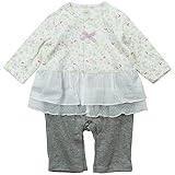 《秋冬春対応》(日本製) Pample Mousse(パンプルムース) 接結小花Ptカバーオール 60cm/PP NO.DP-73505