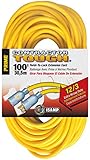Prime Wire & Cable EC730835 100-Foot 12/3 SJTW Twist -to-Lock Contractor Outdoor Extension Cord with