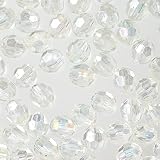 ファイニエ ビーズ 8mm 透明 ファセットカット 500個 クリア 手芸 ハンドメイド パーツ BD3048