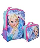 Disney Little Girls Frozen Backpack with Lunch Kit, Blue, One Size [並行輸入品]