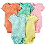 カーターズ Carter's 2016年春夏最新作 女の子用ポルカドットガール半袖ボディースーツ5枚セット (newborn(-55cm)) [並行輸入品]