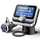 TOZATT【さらなる進化】FMトランスミッター Bluetooth5.3 車載 QC3.0急速充電対応 4つのUSBポート ハンズフリー通話 AUX-IN/OUT対応 4つの音楽再生方法 日本語設定 3つの音楽サイクルモード搭載 12V/24V車対応 カーチャージャー
