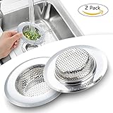 キッチンシンクストレーナ、2個ステンレススチール4.5 "直径、ワイドリムPerfect for mostシンク排水、anti-clogging micro-perforation 2 mm穴、さび、