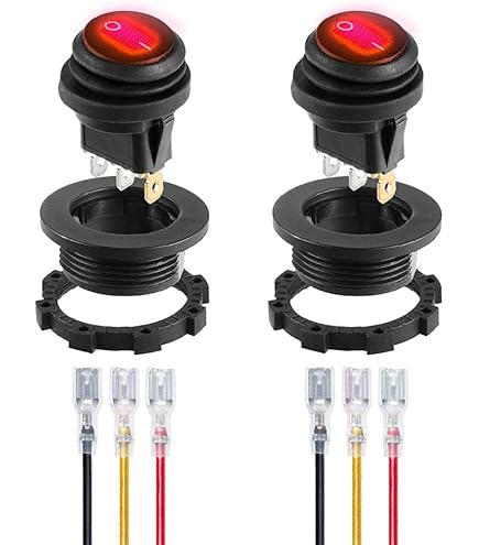 Amazon.co.jp: Kiligen 4個 12V-24VDC/10A配線済み防水丸型ロッカー