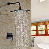 votamutaシングルハンドル10 " Rainfallシャワー蛇口セットバスルームシャワーアームトップシャワーヘッド