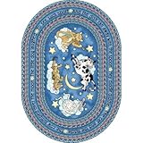 Joy Carpets Kid Essentials Infants & Toddlers Oval Hey Diddle Diddle Rug Pink 5'4 x 7'8 [並行輸入品]
