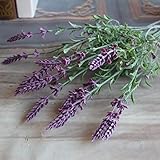 Kicode ラベンダーの花 フラワーブーケ プラスチック 人工的な シルク マルチカラー 3ヘッド