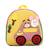 ゴシレ Gosear かわいい ウサギ 漫画 と クマ 柄 幼児 キャンバス かばん バッグ バックパック 赤ちゃん 子供 通学 学校 旅行 幼稚園 黄色