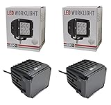 6KLED 6Kled 418 18W 3" Square Led Work Light 3X3 Side By Side Atv Jk Utv Quad Auxiliary Lighting Flo