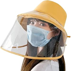 (リッチココ) ハット サンバイザー レディース 日除け帽子 花粉症対策 フェイスカバー 取り外し可能 防塵カバー つば広ハット 折りたたみ 防護帽 バケットハット UVカット 男女兼用 帽子
