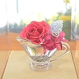 [florence du]【わけあり品】プリザーブドフラワー スワロフスキーストーン付 レッドバラ アレンジメント