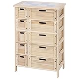 不二貿易 木製5段ボックス S 幅56cm ナチュラル 50247