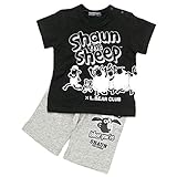 新品 リトルベアークラブ Little Bear Club LBC ひつじのショーン パジャマ 半袖・半ズボン Shaun the Sheep ブラック (80cm)