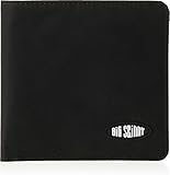 ジップポケット付きビッグスキニーメンズ世界二つ折りスリムウォレット、最大35枚のカードを収納、ブラック