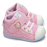 [ムーンスター] MoonStar キャロット B84 子供用スニーカー ベビーシューズ マジック式 ハート柄 羽飾り 女の子用 Carrot ピンク 12.5cm