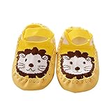 新生児のためのライオン柄の赤ちゃんソックスとのピュアイエローの色