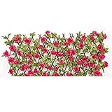 人工生け垣 プライバシー生け垣 花びら アイビー ダークグリーン (Color : Small Fence Rose Red)