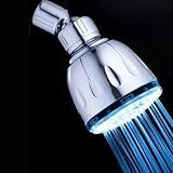 VDOMUS ® LEDライトカラー変更壁マウントラウンドシャワーヘッド、温度制御さ(赤、青、緑色) -chrome