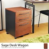 ウォールナット／サイドチェスト ワゴン キャスター付 収納チェスト 木目調 ブラック 黒 シンプル インテリア Sage サージュ 収納 レガート 幅40cm ウォールナット