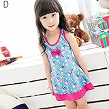 女の子 水着 ワンピース 花柄 子供水着 女児 ガールズ ミズギ スイミング スクール水着 スイミングウェア UVカット 4色 ワンピース＋パンツ＋キャップ 三点セット アニメ専線 (Sサイズ, D)