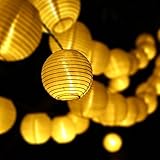 IREALIST 16.4ft 20 Lantern Ball Lights,Solar Powered Christmas String Lights,Decorative Lighting for