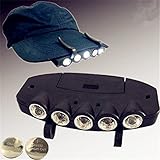 Merssavo クリップオン5 LEDヘッドキャップ帽子ライトヘッドランプトーチ釣りキャンプハンティングアウトドア