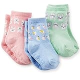 カーターズ（Carter's）靴下3枚セット 2015年 女の子用パステルアニマルフェイス（ピンク・ブルー・グリーン）ソックス3枚組セット (4-6y(102-122cm)) [並行輸入品]