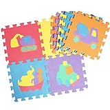 Prom-nooting ベビー 泡マット 赤ちゃん パズル遊び 泡パッド 無害プレイマット首座り 腹ばい練習用 フロアマット 10個