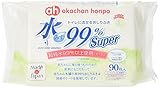 【お得２箱】水99%　Super　トイレに流せるおしりふき　90枚×12個パック（1080枚×２箱）　2ケース