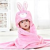Luk Oil Autumn and Winter Warm Flannel Children's Bath Towel Bathrobe Baby Cloak Cartoon Pink Bunny 