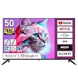 MAXZEN 50型 Googleテレビ 4K対応 50インチ Dolby Vision/Atmosスマートテレビ