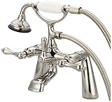 Water Creation F6-0003-05-AL Vintage Classic 7-Inch Spread Deck Mount Tub Faucet with Handheld Showe