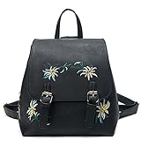 Orara beauty バックパック　PUレザー　可愛い　軽い 女性　民族風 通勤・通学・デート　丈夫　街歩きに最適　4色選択可能　おしゃれ　レディース・ガールズ　素材 ブラック 潮流図案貝殻バッグ