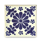【B'stile】絵画のような壁タイル「メキシコタイル」M183-4（陶器質｜100mm角｜屋外壁/屋内壁用）1枚