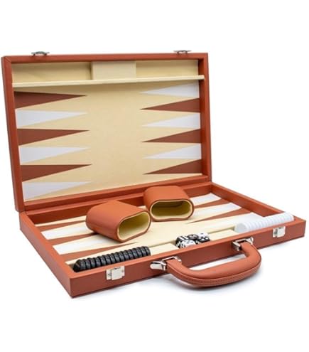 Klassiek Backgammon rosé bordspel - Tavla - Grote Maat XXL 48cm - Met schaakbord