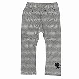 レギンス ベビー 女の子 ロング丈パンツ ボーダー柄 綿100％ ブラック 95