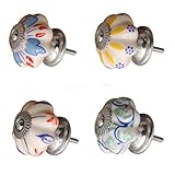 GRALARA4個入り　お買い得　古典的な　セラミック　家具　ノブ　ワードローブ　キャビネット　引き出し　プル　ハンドル