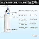 Binzim Blackhead Remover ブラックヘッドリムーバー,Vacuum Blackhead Suction USB Rechargeable Extractor Tool (並行輸入