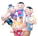 Remeehi　パペット　ハンドパペット　ぬいぐるみ　お人形　ご家族　プレゼント カラフル ポップ　6点セット