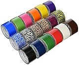 18 Roll Variety Pack of Bazic Print and Solid Colors (brights and regular colors) of All Purpose Duc