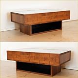 リビングテーブル 幅105 個性 レンガ風 天然木 木製 モダン シンプル ガラス 収納 ATO-377