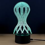 テーブルランプ3D創造性光るクラゲLEDナイトライトベッドルームベッドサイドランプバレンタインデー,Green