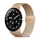 [MosFoil] Google Pixel Watch 4/3 45mm 交換バンド ミラネーゼ 金属ベルト ステンレス製 ピクセルウォッチ4 45mm バンド 磁気バックル付き マグネット式 google pixel watch 4/3 45MM 用 交換ベルト（ローズゴールド）