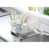 水切りラック スリム 水が流れるトレー付 縦型 水切りカゴ バスケット おしゃれ ステンレス 燕三条製 日本製 MJ-AK-040