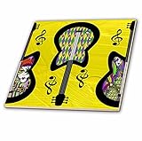 Lee Hiller Designs Guitars – GuitarsサイケデリックMardi Grasマスク印刷 – 8インチセラミックタイル( CT _ 44969 _ 3 )