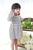 M.Z.L　子供ワンピース キッズワンピース 子供 ワンピース　【韓国スタイル子供服 】子供トップス♪女の子用洋服♪女の子ワンピース風長袖シャツ♪可愛い (110cm, ネイビー)