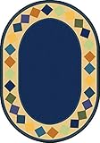Joy Carpets Kid Essentials Early Childhood Oval Delightful Diamonds Rug Multicolored 10'9 x 13'2 [並行