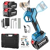 電動剪定バサミ【2026改良強化版】剪定バサミ ブラシレスモーター搭載 21V切断径42mmのコードレス充電式剪定バサミ 2段階開き角度調節可 マキタ18V互換 8000mAh（4000mAh*2個）大容量バッテリー付き 切断回数と残量表示ディスプレー 切れ味良い 日本語取扱説明書付き 人気 新モデ