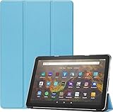 Fire HD 10 Plus ケース Fire HD 10 2021 ケース【Trocent】Fire HD 10/ HD 10 Plus 2021年発売 第11世代 ケース 三つ折 スタンド機能付き 手帳型 超薄型 内蔵マグネット開閉式 PUレザー オートスリープ機能付き 落下防止 衝撃吸収 (スカイブルー)